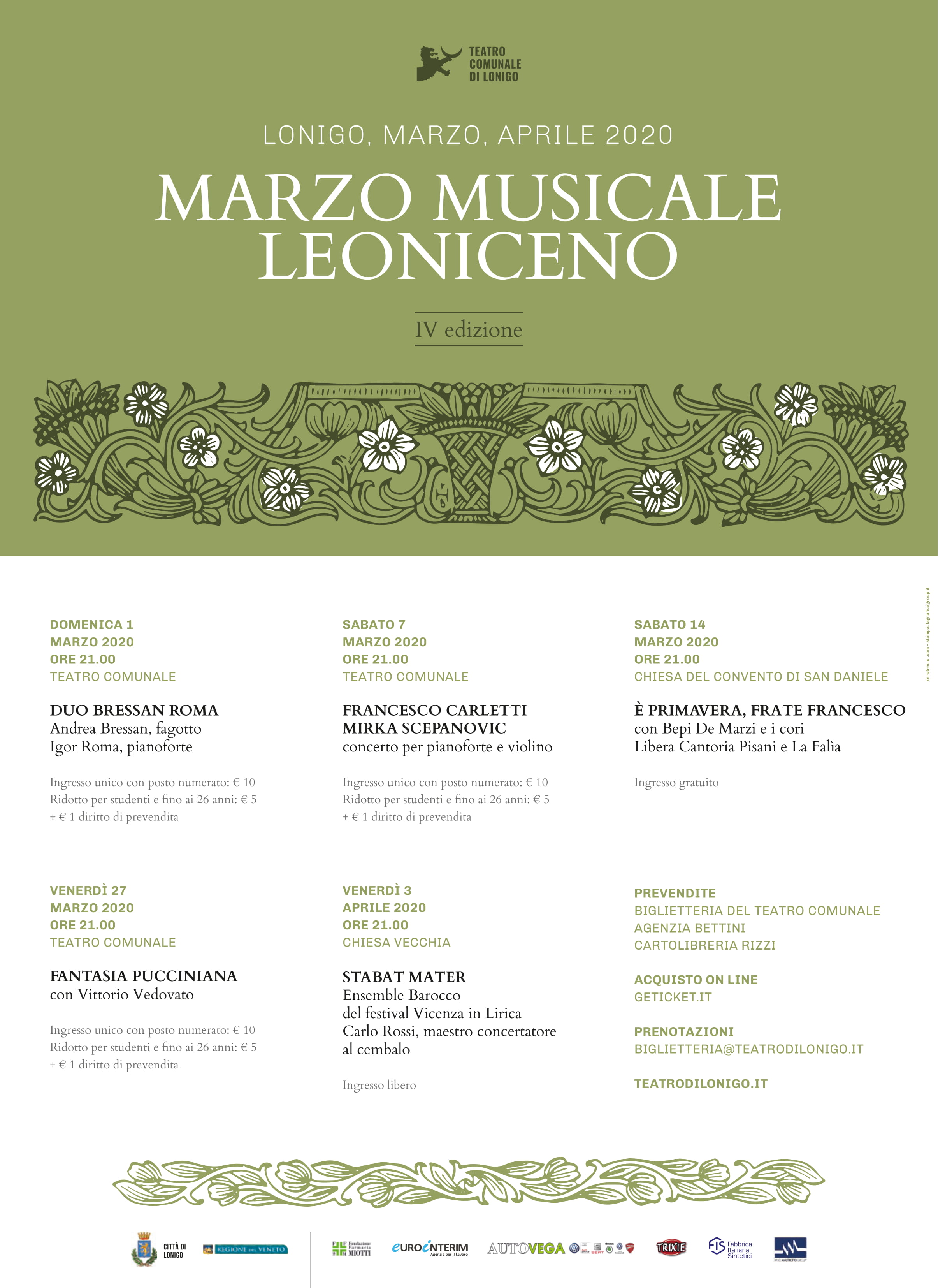 Marzo musicale leoniceno - IV edizione - Teatro di Lonigo